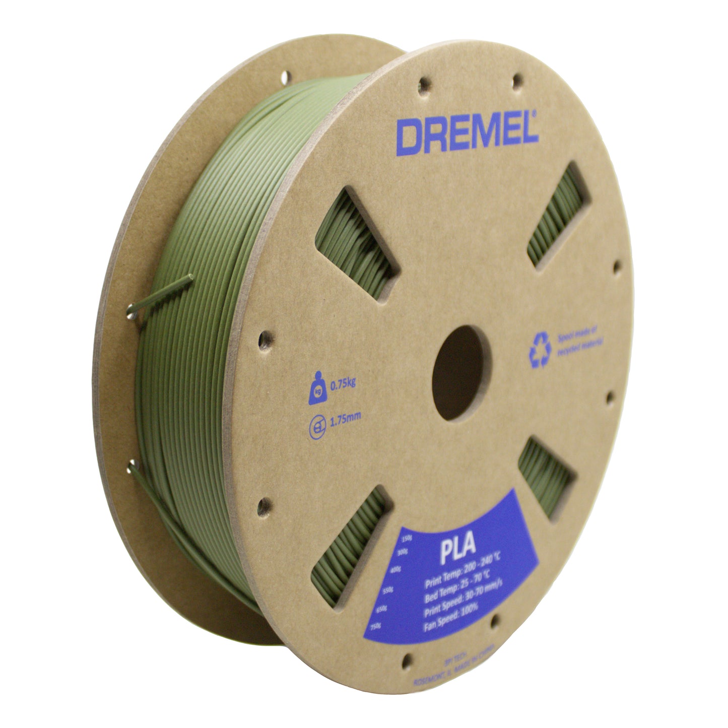 Dremel 3D PLA Filament, 1.75mm, 0.75kg - Matte Finish