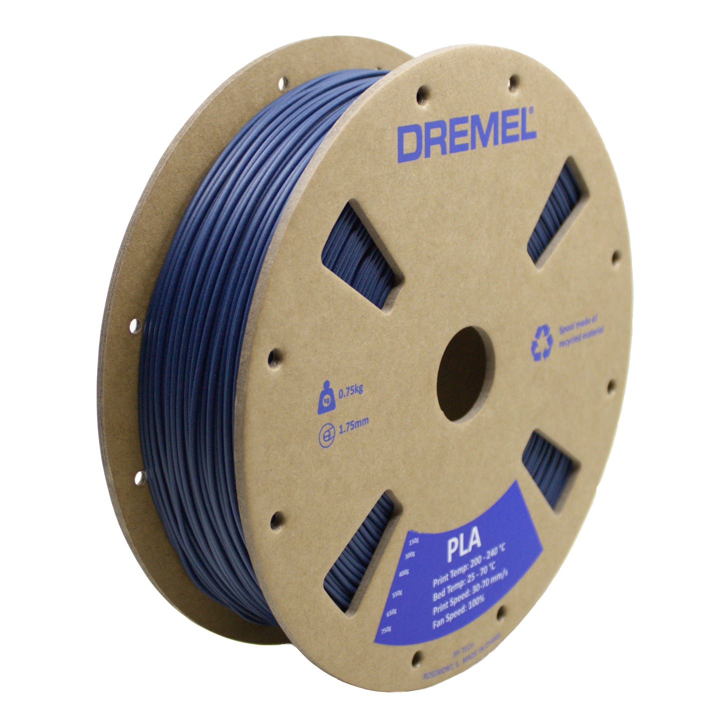 Dremel 3D PLA Filament, 1.75mm, 0.75kg - Matte Finish