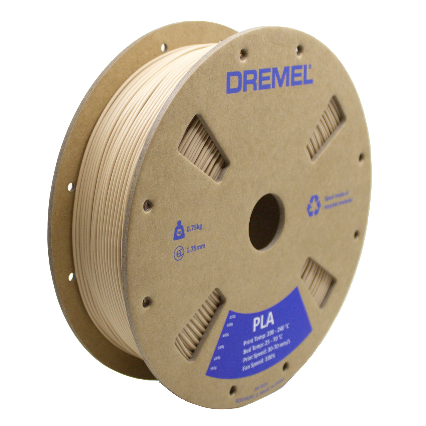 Dremel 3D PLA Filament, 1.75mm, 0.75kg - Matte Finish